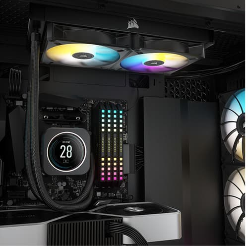 Corsair iCUE ML120 RGB Elite Premium 120mm PWM Magnetic Levitation Triple Fan Kit (Black)